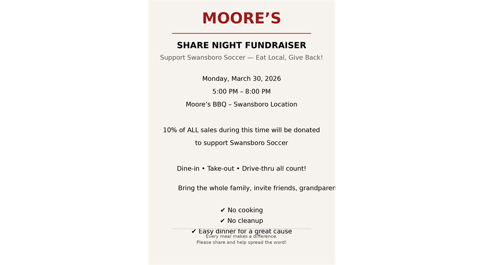 Moores BBQ Fundraiser 